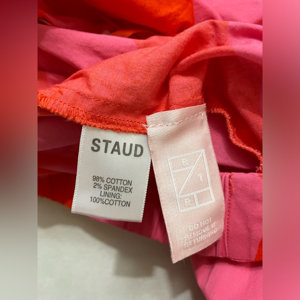 NWOT Staud Printed Halter Neck Georgia Rent The Runway Romper Pink Red Size 10 - Picture 16 of 16